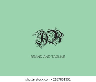 Alphabet AR or RA illustration monogram vector logo template