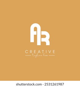 Alphabet AR RA Letter Artistic Logo Design. Initial Based Vector.