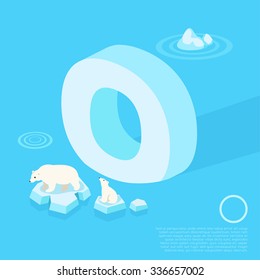 Alphabet With Arctic Elements : Vector Illustration
