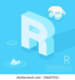 Alphabet With Arctic Elements : Vector Illustration