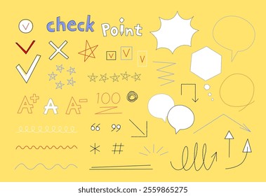 alphabet Arrow speech bubble credit score set