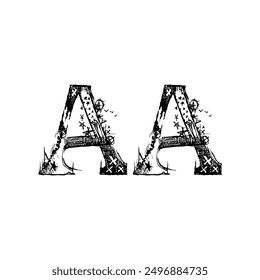 Alphabet art abusive pencil black artistic creative vector draw element font symbol text icon logo design