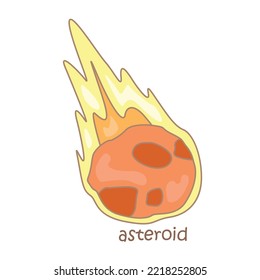 Alphabet A For Asteroid Illustration Vector Clipart
