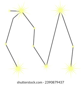 an alphabet with an astrological sign theme