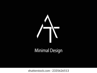 Alphabet AT, AT monogram, Art line, Vector logo design, Initial logo, 