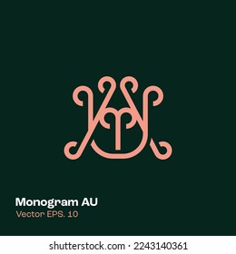 Alphabet AU Illustration monogramm Vektorlogo-Vorlage, kann für die Markendarstellung und das Firmenlogo verwendet werden