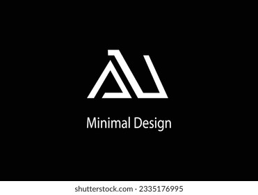 Alphabet AU, AU monogram, Art line, Vector logo design, Initial logo, 