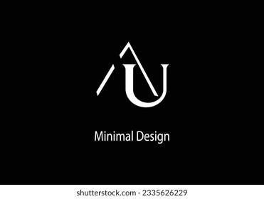 Alphabet AU,AU monogram, Art line, Vector logo design, Initial logo, 