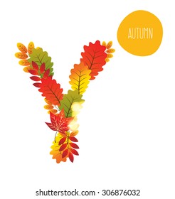 alphabet of autumn leaves