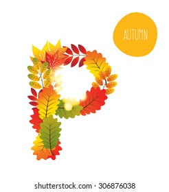 alphabet of autumn leaves