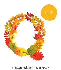 alphabet of autumn leaves