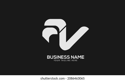 Alphabet AV or VA abstract monogram vector logo template
