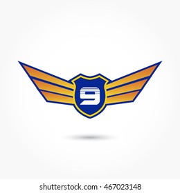 alphabet aviation logo with gradient wings