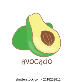 Alphabet A For Avocado Illustration Vector Clipart
