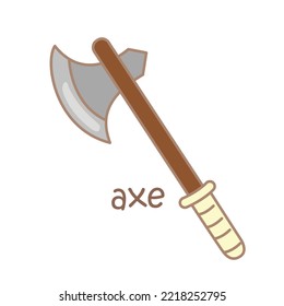 Alphabet A For Axe Illustration Vector Clipart