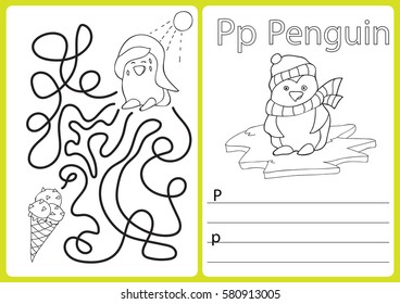 Alphabet A-Z - puzzle Worksheet, Exercises for kids - Coloring book