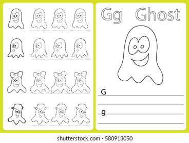 Alphabet A-Z - puzzle Worksheet, Exercises for kids - Coloring book