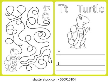 Alphabet A-Z - puzzle Worksheet, Exercises for kids - Coloring book