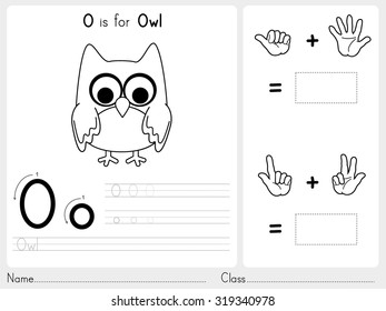 Alphabet A-Z Tracing and puzzle Worksheet,  Exercises for kids - Coloring book - illustration and vector outline