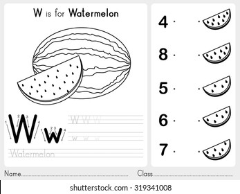 Alphabet A-Z Tracing and puzzle Worksheet,  Exercises for kids - Coloring book - illustration and vector outline