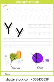 Alphabet A-Z Tracing Worksheet,  Exercises for kids -  illustration and vector outline - A4 paper ready to print