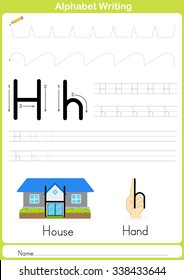 Alphabet A-Z Tracing Worksheet,  Exercises for kids -  illustration and vector outline - A4 paper ready to print