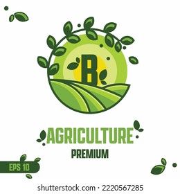 Alphabet B agriculture logo concept logo full vector