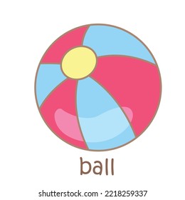 Alphabet B For Ball Illustration Vector Clipart