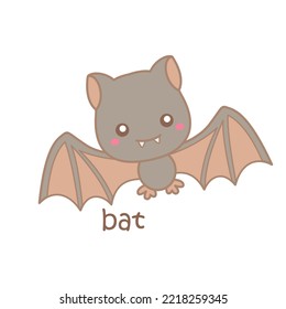 Alphabet B For Bat Illustration Vector Clipart