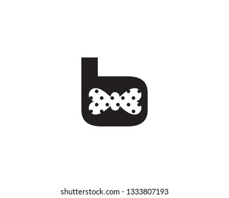 Alphabet B and bow tie combination for logo