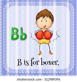 Alphabet B is for boxer illustration