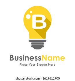 Alphabet B bulb vector logo template. suitable for business and arts 