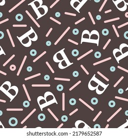 Alphabet B Confetti Vector Seamless Pattern Stock Vector (Royalty Free ...