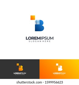 alphabet B contruction business logo simple and elegant concept logo template