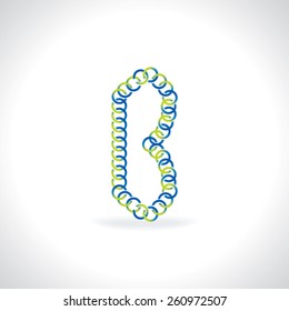 alphabet B created by blue green circle