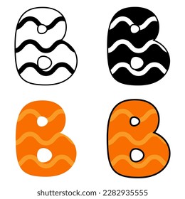 Alphabet B in flat style isolated