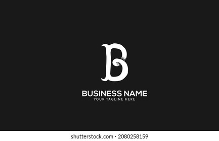 Alphabet B initial fish abstract monogram vector logo template