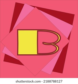 Alphabet B. letter B with pink color variation background, vector illustration 10EPS.