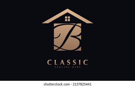 Alphabet B letter text or real estate abstract monogram vector logo template