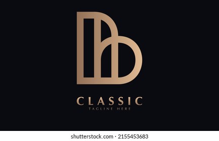Alphabet B lineart Vector monogram icon logo template