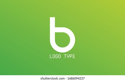 Alphabet B Logo Design On Green and Light Yellow Gradient Background