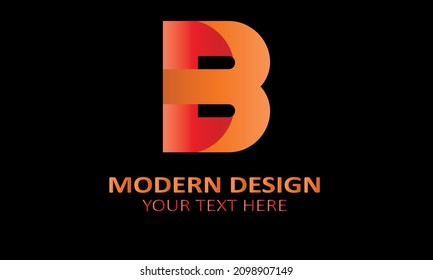 Alfabeto b forma moderna modelo abstracto monograma modelo de logotipo vectorial