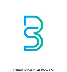 alphabet b s logo vector eps illustration