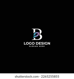 Alphabet B mit Logo-Design in Form abstrakter Formen 