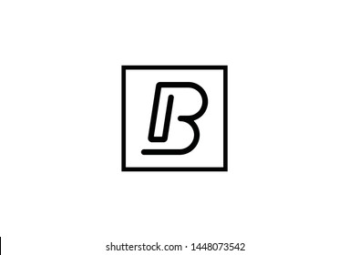 Alphabet B in square box logo design. Isolated on white background.