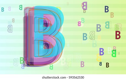 Alphabet B Template Pattern Stock Vector (Royalty Free) 593562530 ...