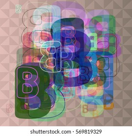 Alphabet B template vector
