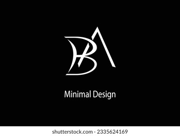 Alphabet BA, BA monogram, Art line, Vector logo design, Initial logo, 