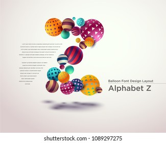 Alphabet ball font design template - Z