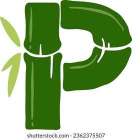 an alphabet with a bamboo theme